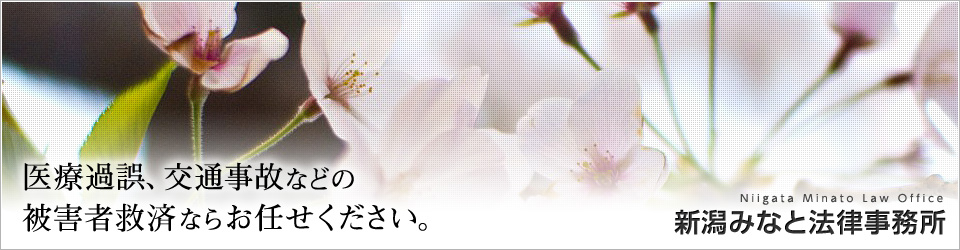 医療過誤、交通事故などの被害者救済ならお任せください。新潟みなと法律事務所